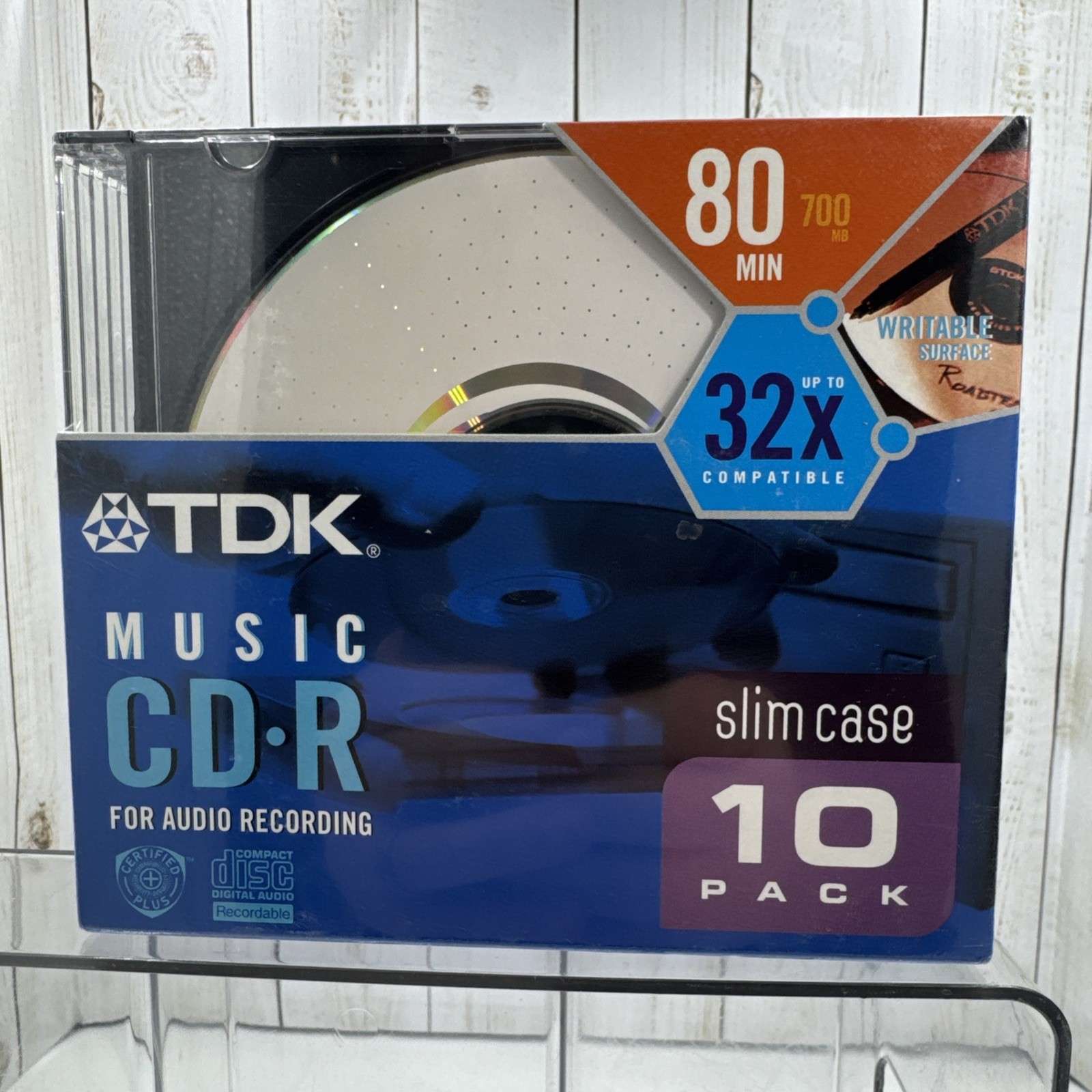 TDK 80 Minute 700mb Music 32X CD-R Slim Case 10 Pack Disc Brand New Sealed