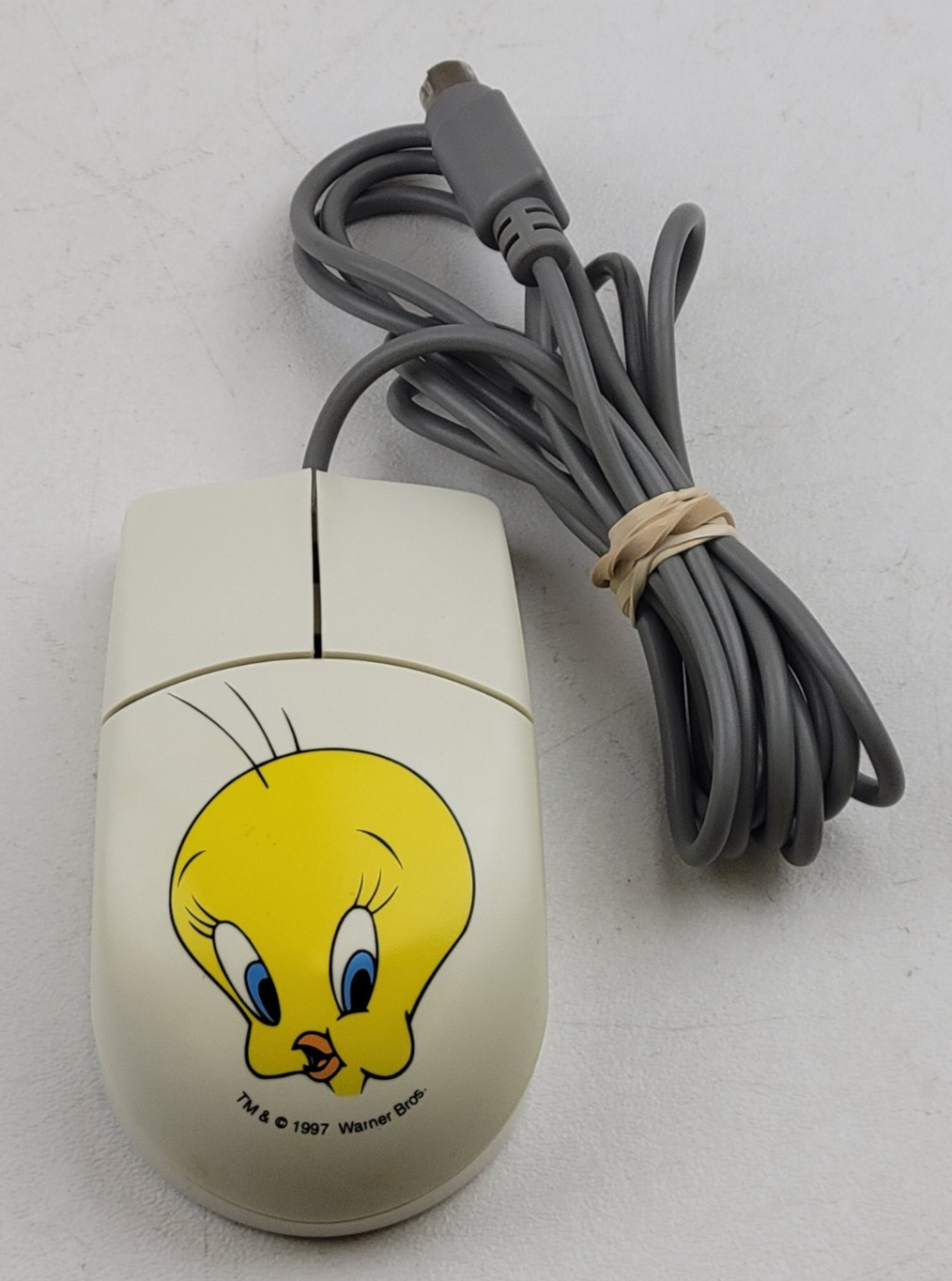 Vintage 1997 Fellowes Looney Tunes Tweety Bird PS/2 Wired Computer Ball Mouse