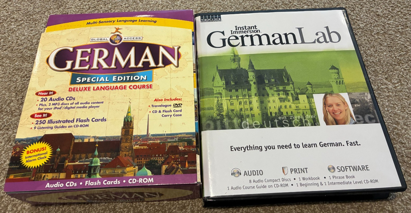 Learn German Language - Instant Immersion Lab & Global Access  - 2 RARE CD Sets