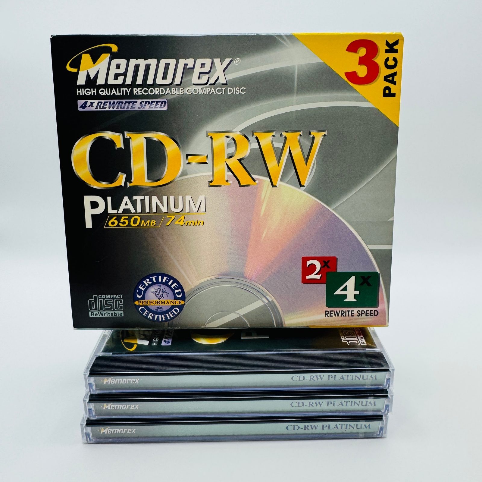 Memorex CD-RW Platinum New 3-Pack 650MB 74min