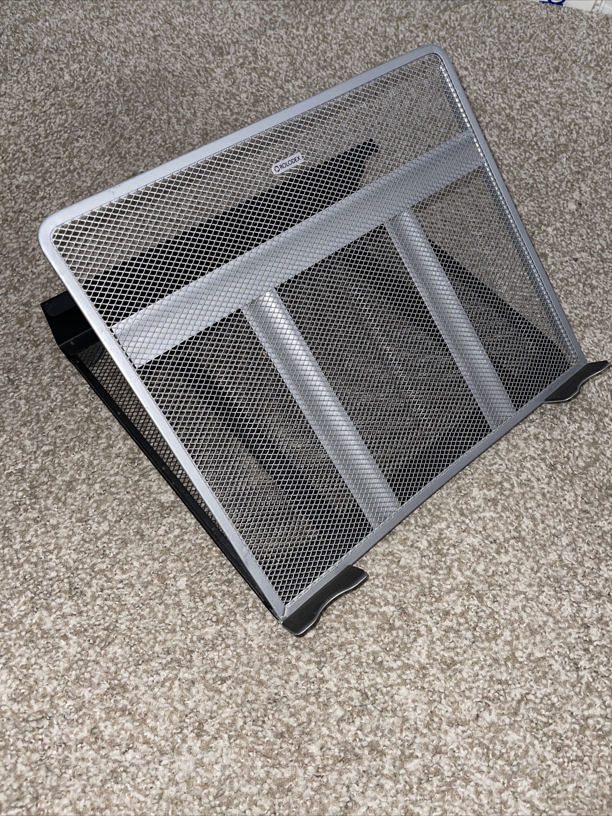 Rubbermaid Rolodex Adjustable Laptop Stand/Riser Aluminum Mesh 13” X 11"