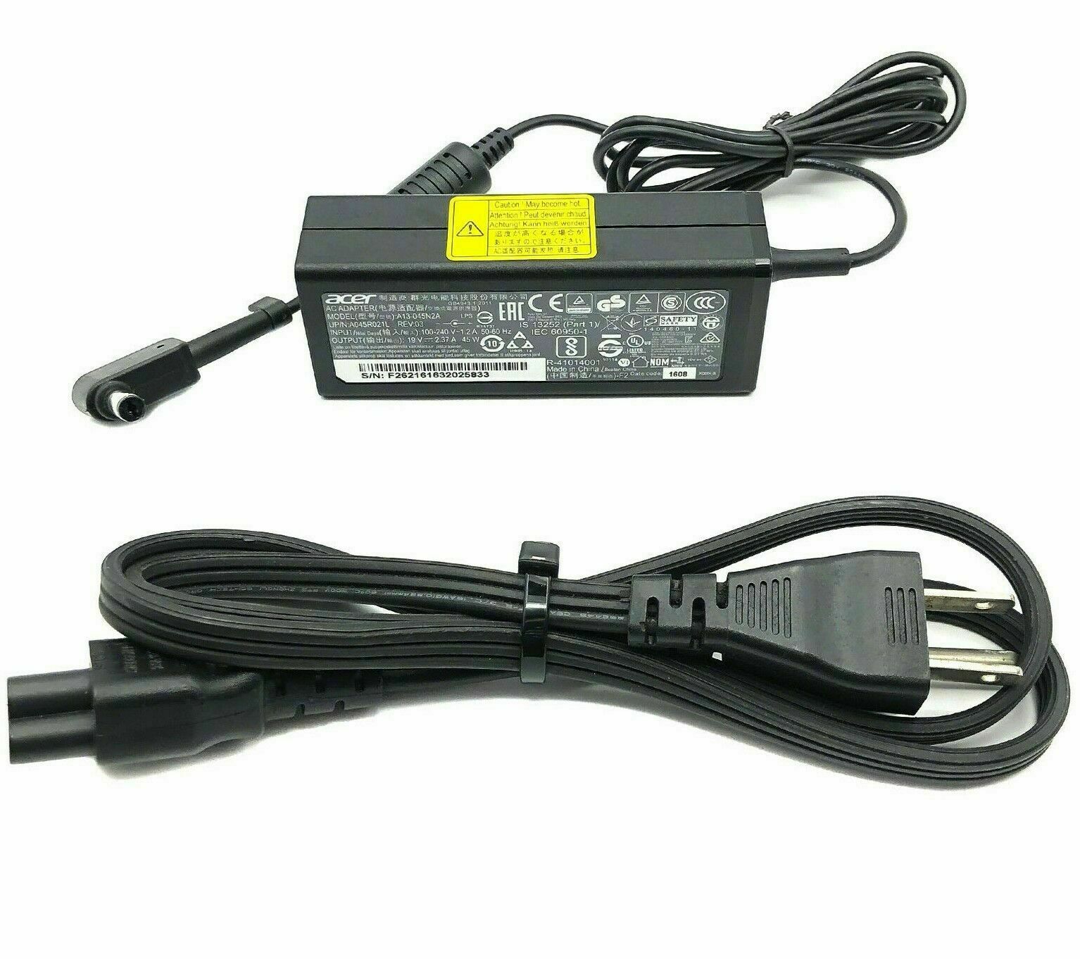 Genuine Acer 45W AC Adapter for Aspire One D150 D210 D255 D255E D260 Charger