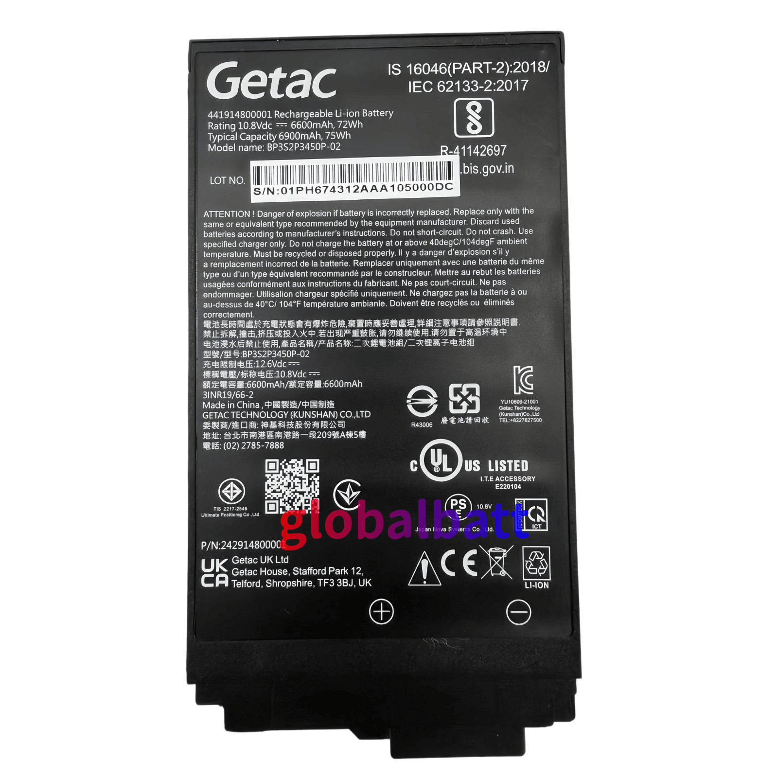New Genuine BP3S2P3450P-02 441914800001 Battery For Getac S410 G4 Rugged Laptop