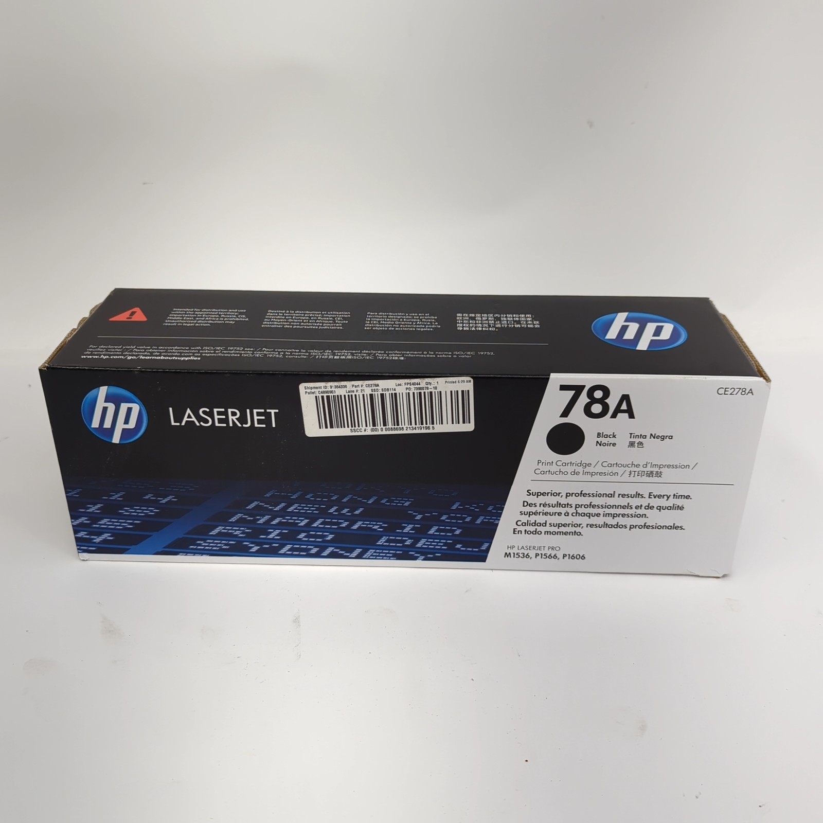 Genuine HP 78A Black LaserJet Toner Cartridge CE278A Sealed Box M1536 P1606