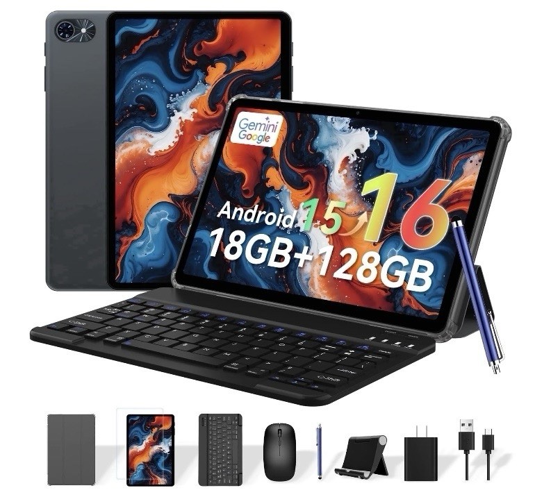 Gemini Google Gemini AI 15 Android 15 Tablet 10.1" 18GB RAM 128GB 5G WiFi Keybo…