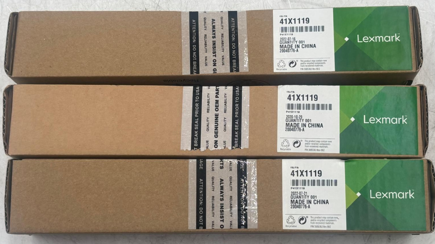 Lot of 3 Sealed 41X1119 Lexmark Genuine OEM Separator Pad - New