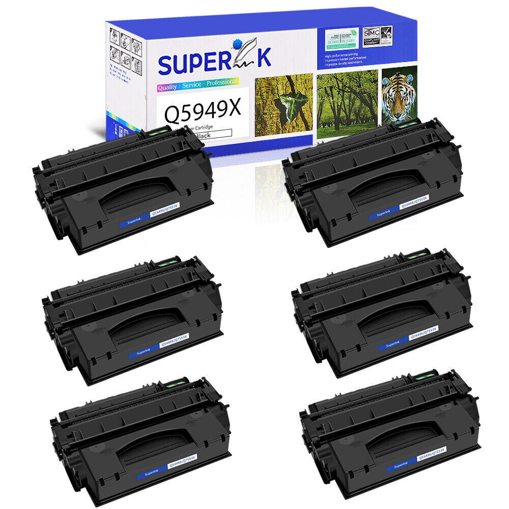 6 Pack Black Q5949X Toner Cartridge for HP LaserJet 1320 1320n 1320nw 1320t
