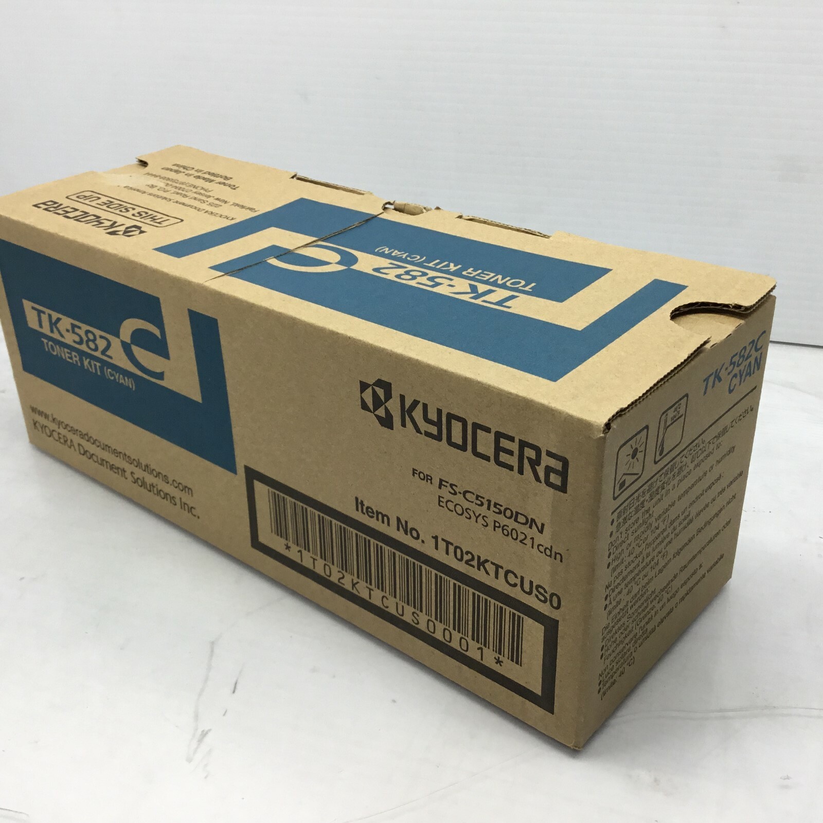 Kyocera Mita TK-582C Toner Kit Cyan FS-C5150DN ECOSYS P6021cdn 1T02KTCUS0