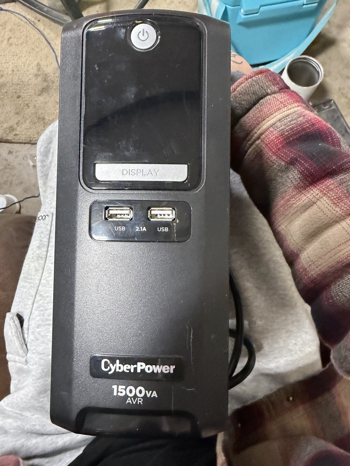 CyberPower 1500VA AVR Tower UPS Battery Backup LCD Dual USB Charging 900W Black