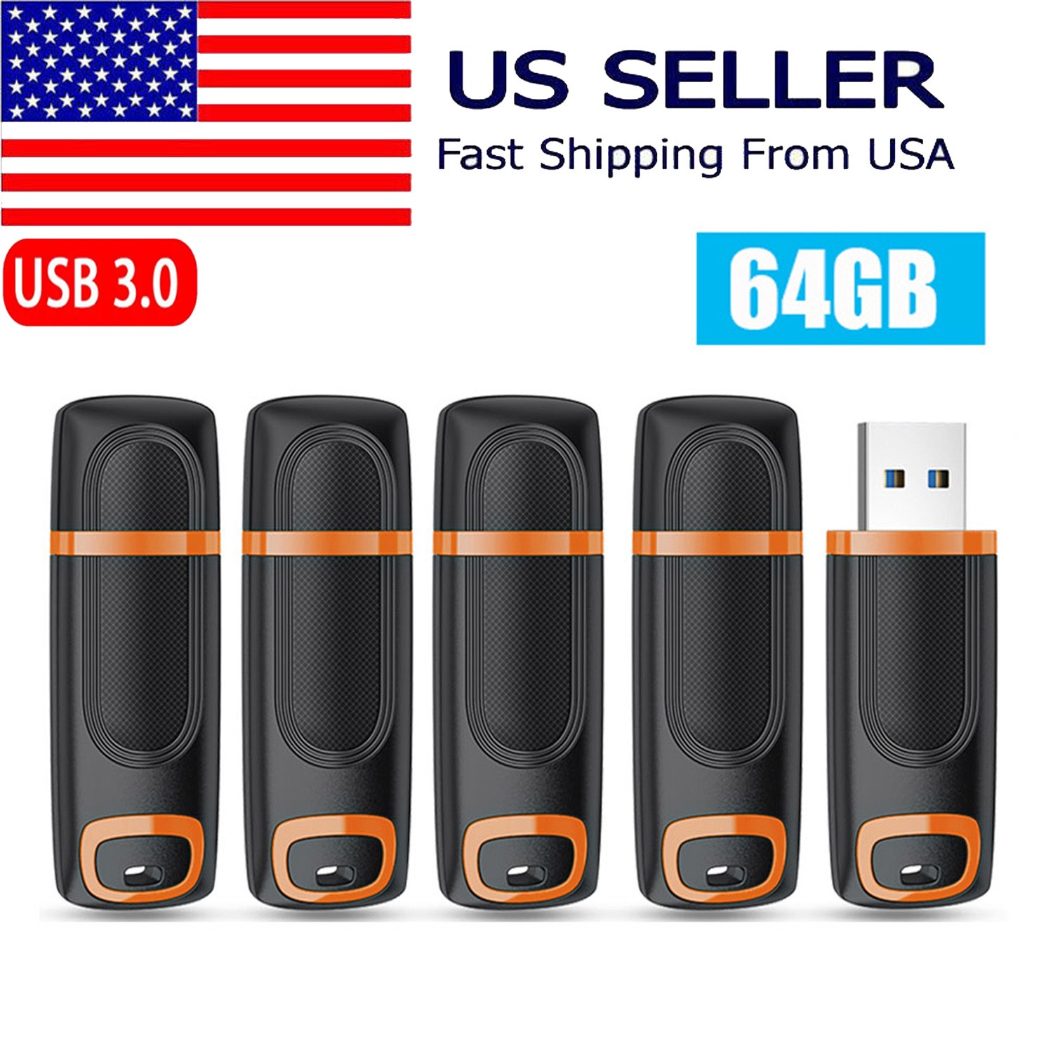 5 PACK USB 3.0 Stick Flash Drive 64GB USB Memory Pen Drive Data Storage
