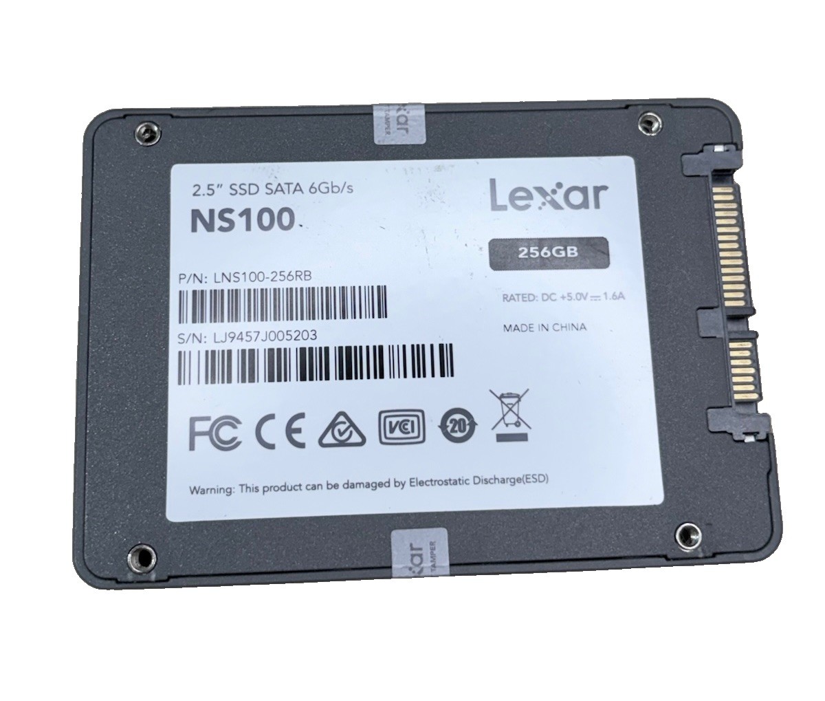 Lexar NS100 2.5" SATA 256GB SSD Solid State Drive 100% Health