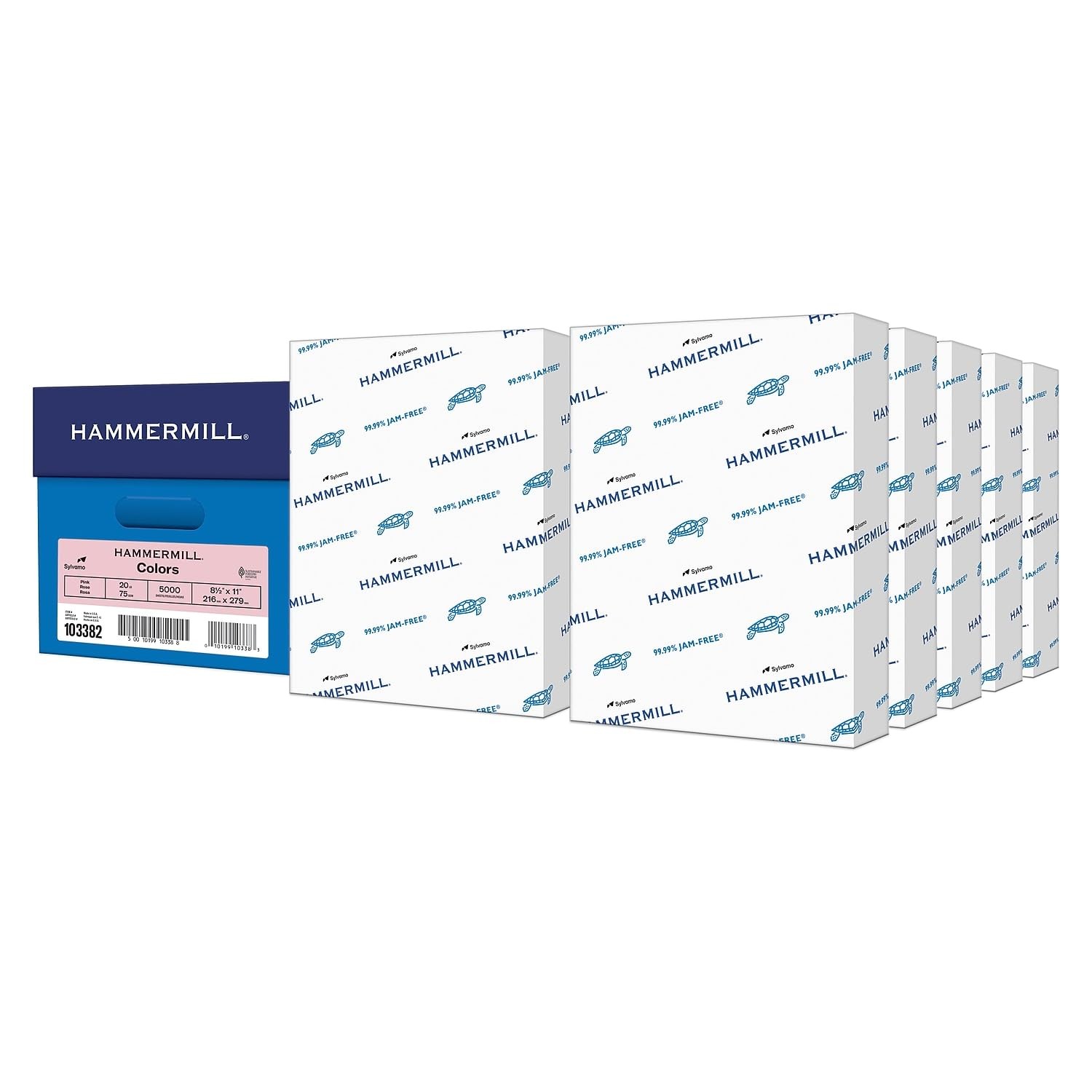 Colored Paper 20 lb Pink 8.5 x 11 10 Ream 5000 Sheets Hammermill Printer