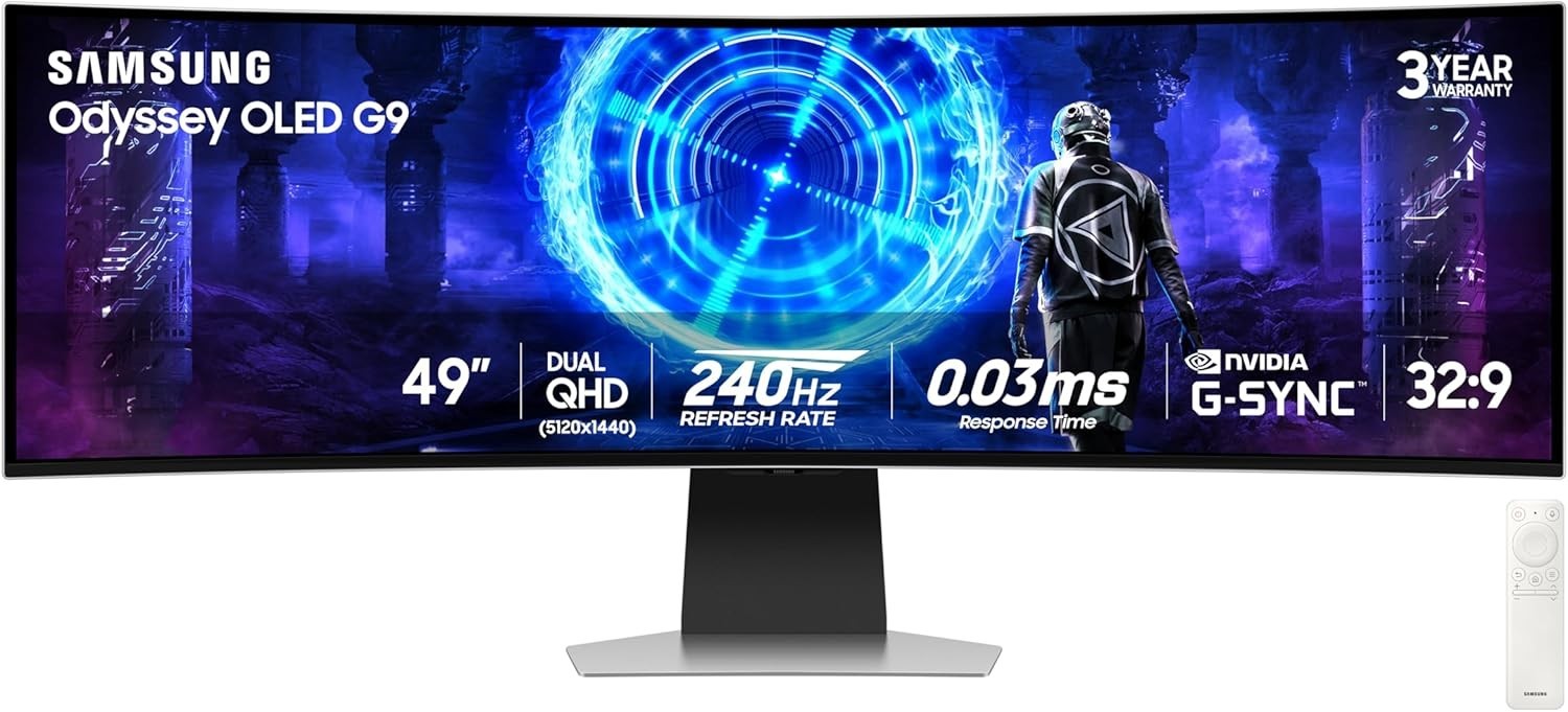 NEW Samsung 49" Odyssey G95SD QD-OLED Curved Gaming Monitor 240Hz LS49DG956SNXGO