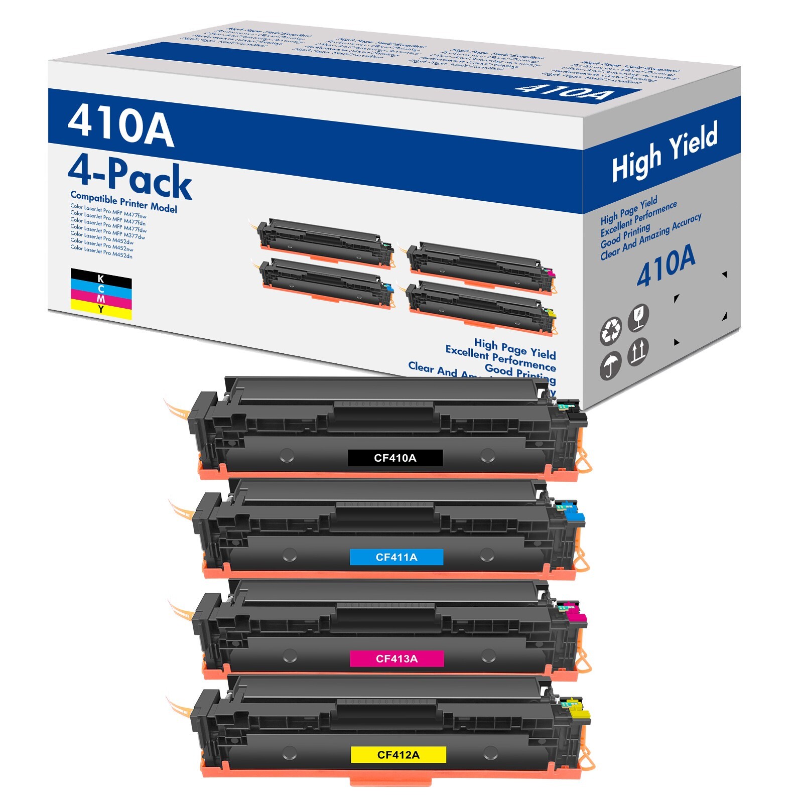 4PK CF410A CF411A CF412A CF413A Color Toner set 477A For HP M452dn MFP M477fdn