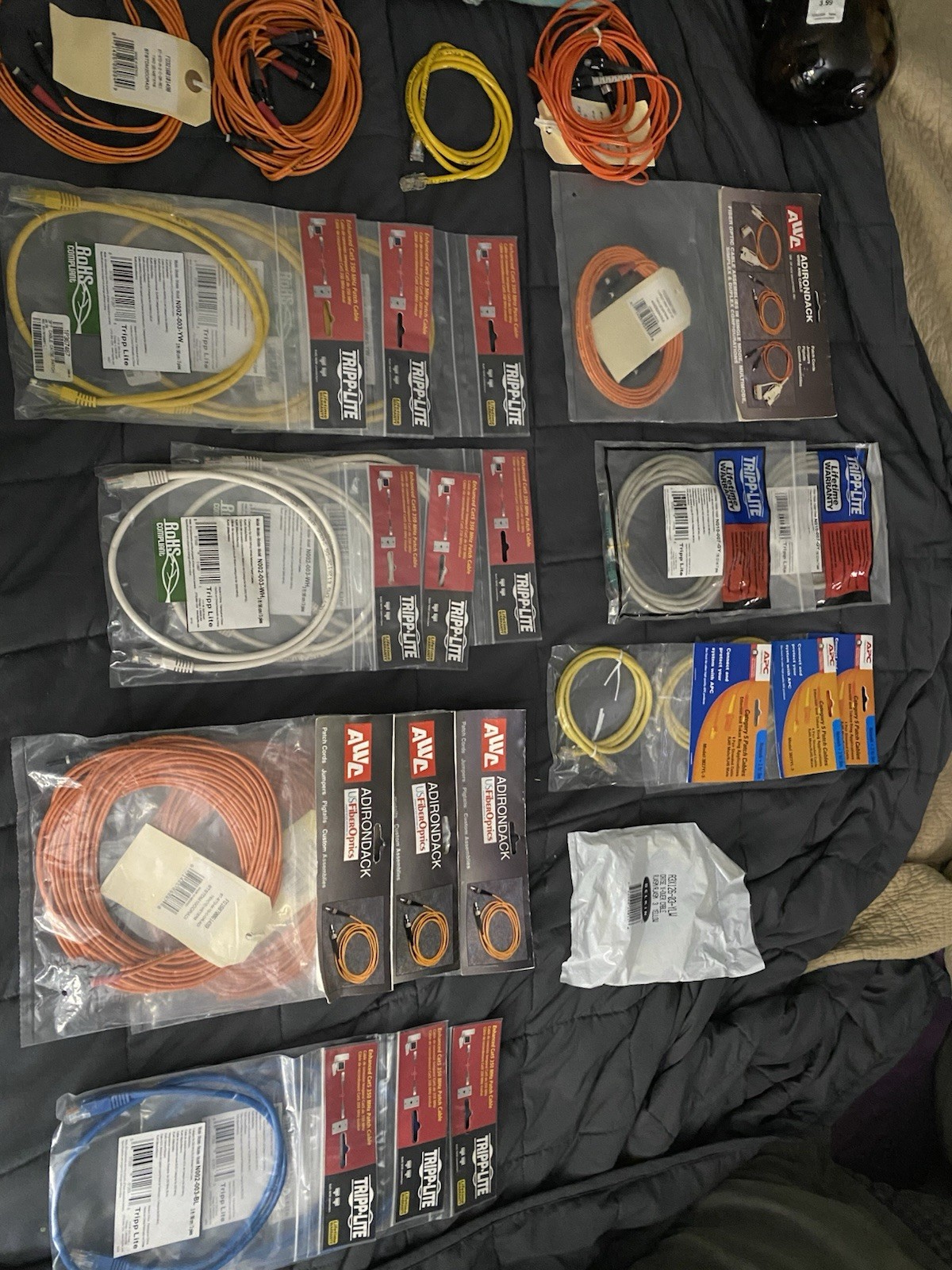 Fiber Optic Cables 19 Packages + Four Random other Cables NEW in package