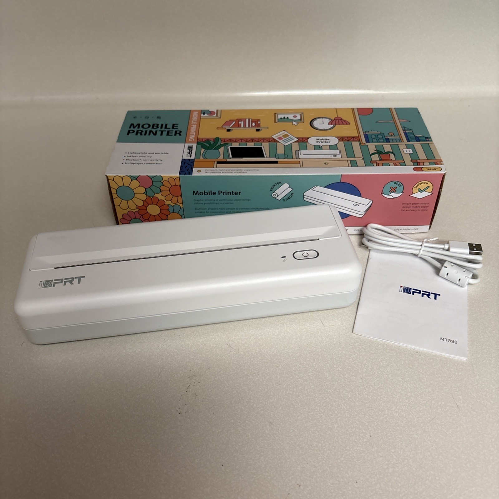 HPRT MT810 Bluetooth Wireless Portable Thermal Inkless Compact Printer, White