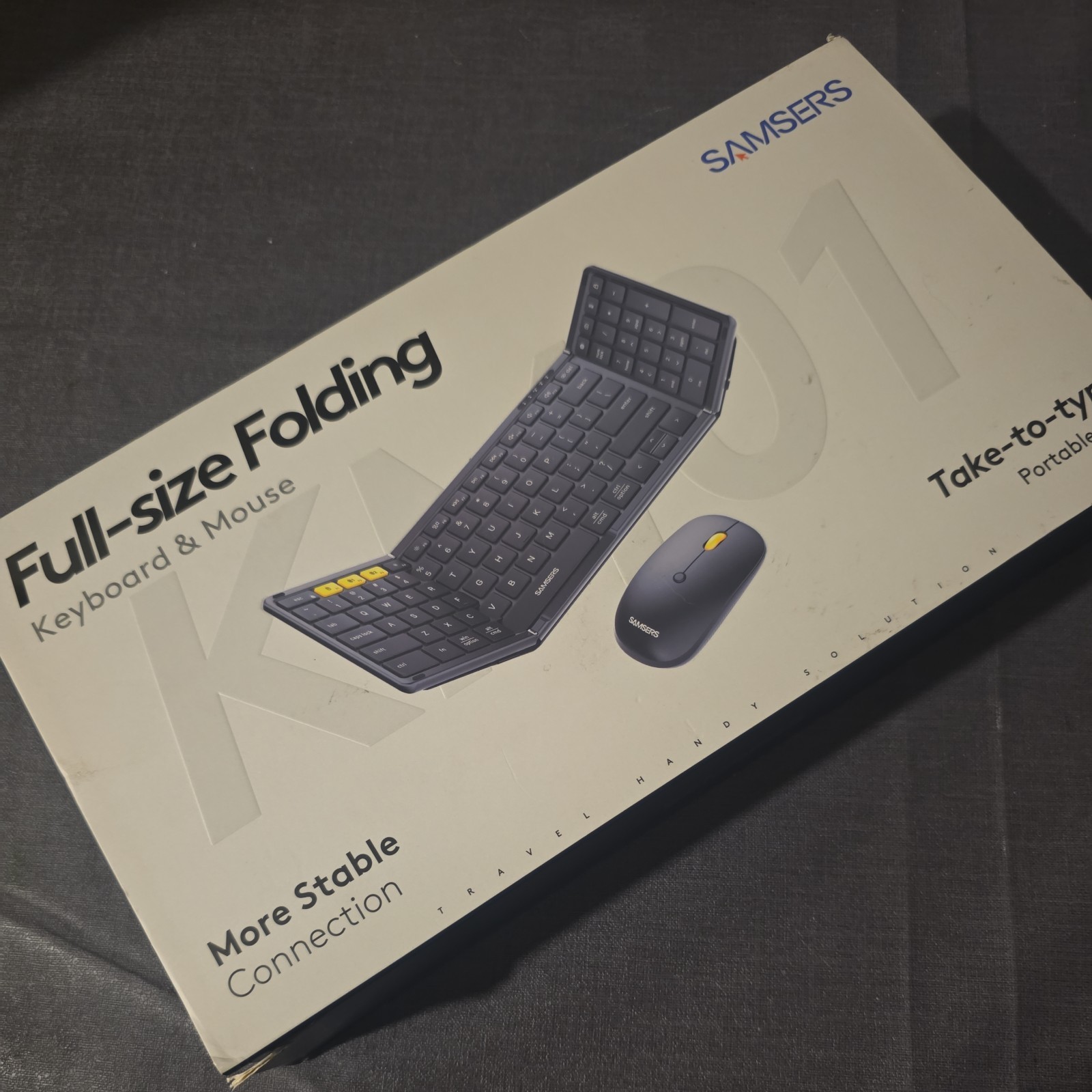 Foldable Keyboard and Mouse, Samsers KM08X Folding Bluetooth Keyboard Mouse...