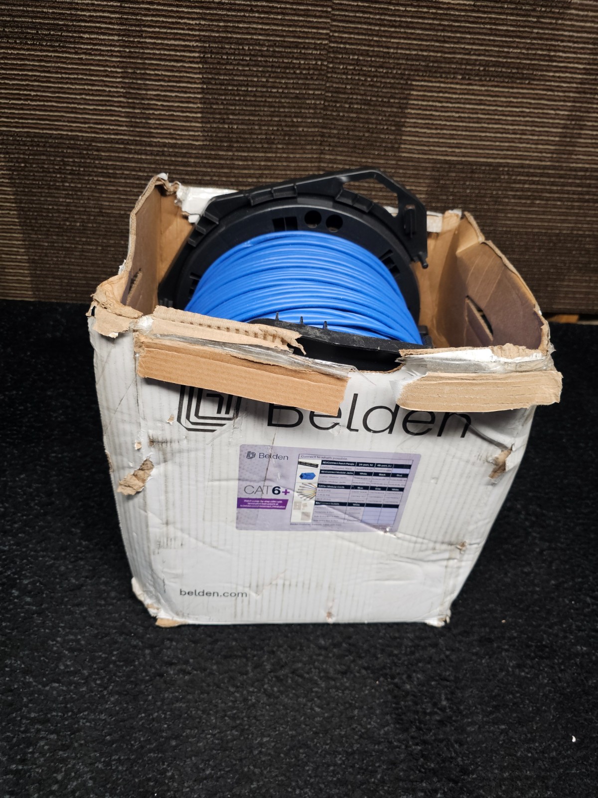 Belden Category 6+ Enhanced Cable U/UTP, CMR Solid Copper, 1000 ft Blue