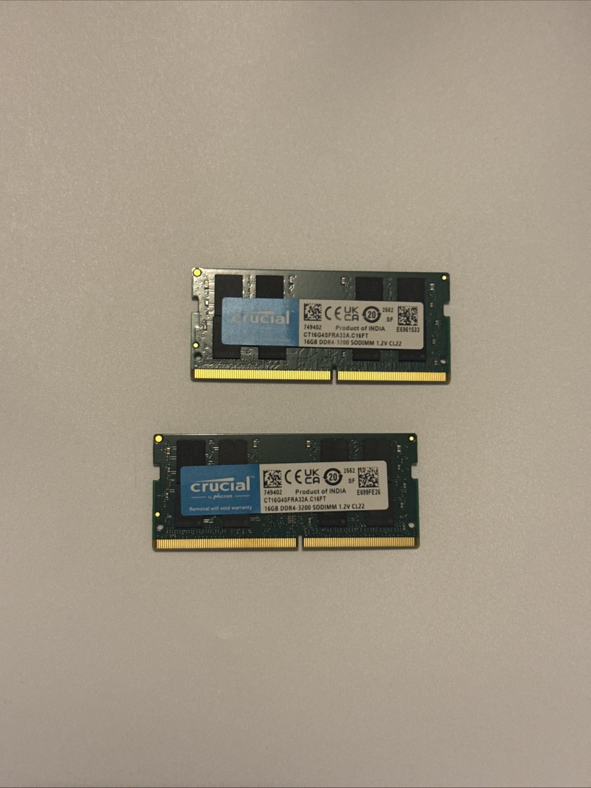 Crucial 32GB DDR4-3200 SODIMM Laptop Memory RAM (2x16GB)