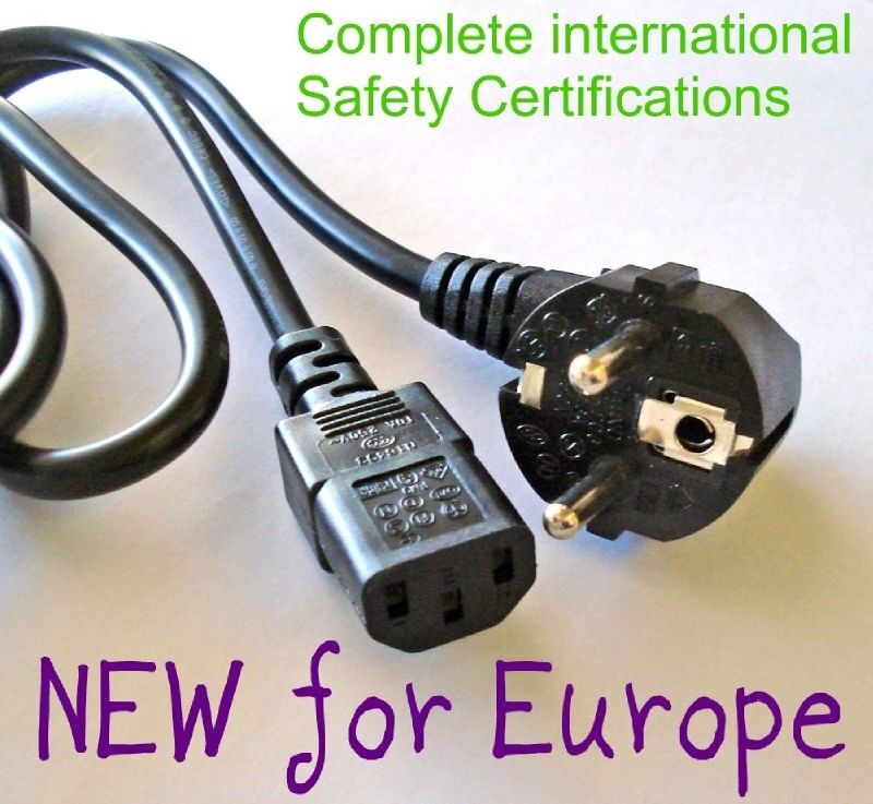 New European 3-Prong 5ft AC Power Cord for Computer/Monitor/EU PC Power Supply