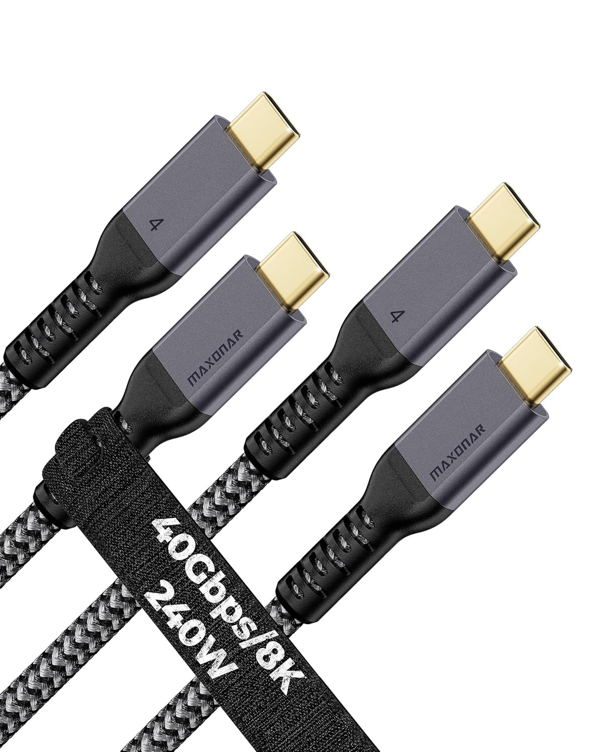2-Pack USB4 for Thunderbolt 4 Cable, 40Gbps, 240W, 8K 3.3FT