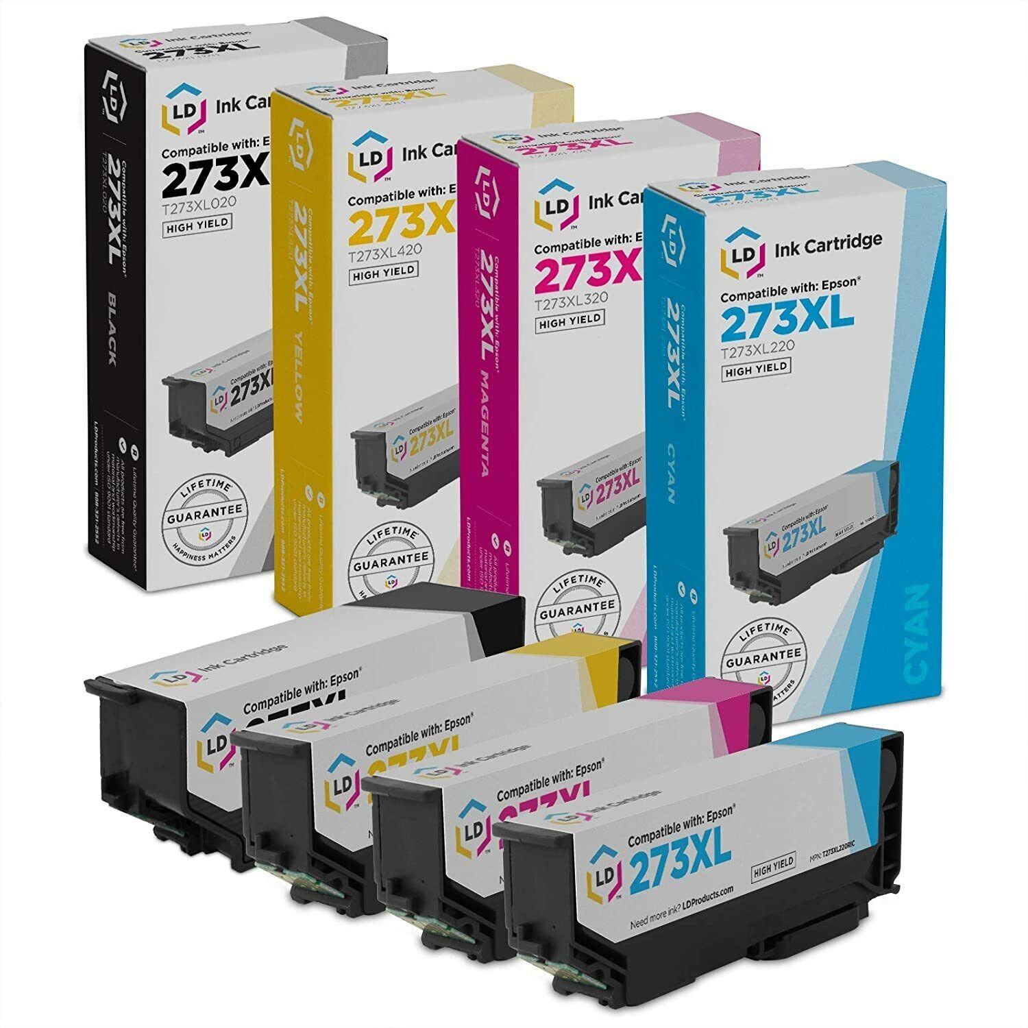 LD 4pk Replacement for Epson 273 XL 273XL T273XL XP-520 XP-600 XP-610 XP-620