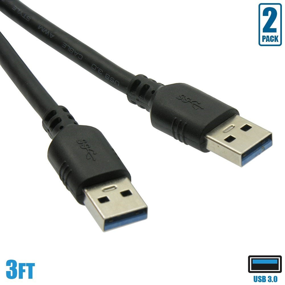 2x 6FT USB 3.0 Type A Male to Male High Speed Data Sync Charge Cable Cord Gold