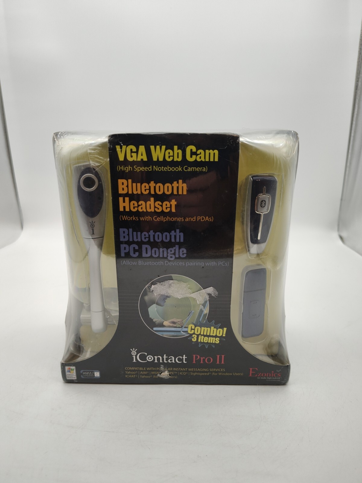  iContact Pro II-VGA WebCam/Bluetooth Headset/Bluetooth PC Dongle-NEW IN BOX