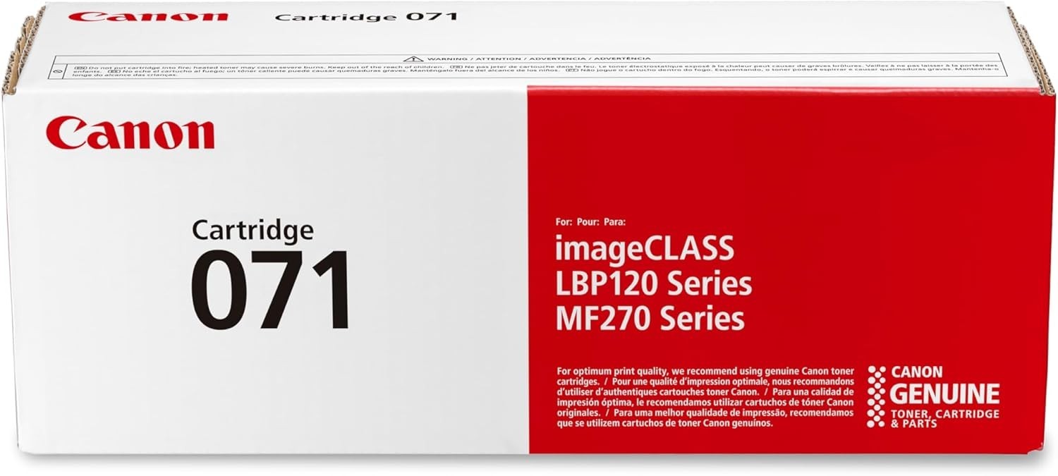 Canon Genuine 071 Black Toner Cartridge Compatible with LBP122dw, MF272dw, MF273