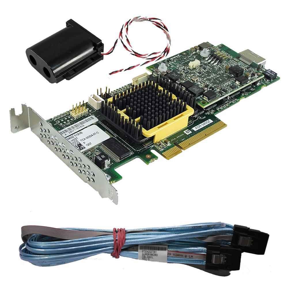 Adaptec ASR-5405Z SAS/SATA RAID Controller + BBU ZMM-100CC + Cable #1 Low Profile
