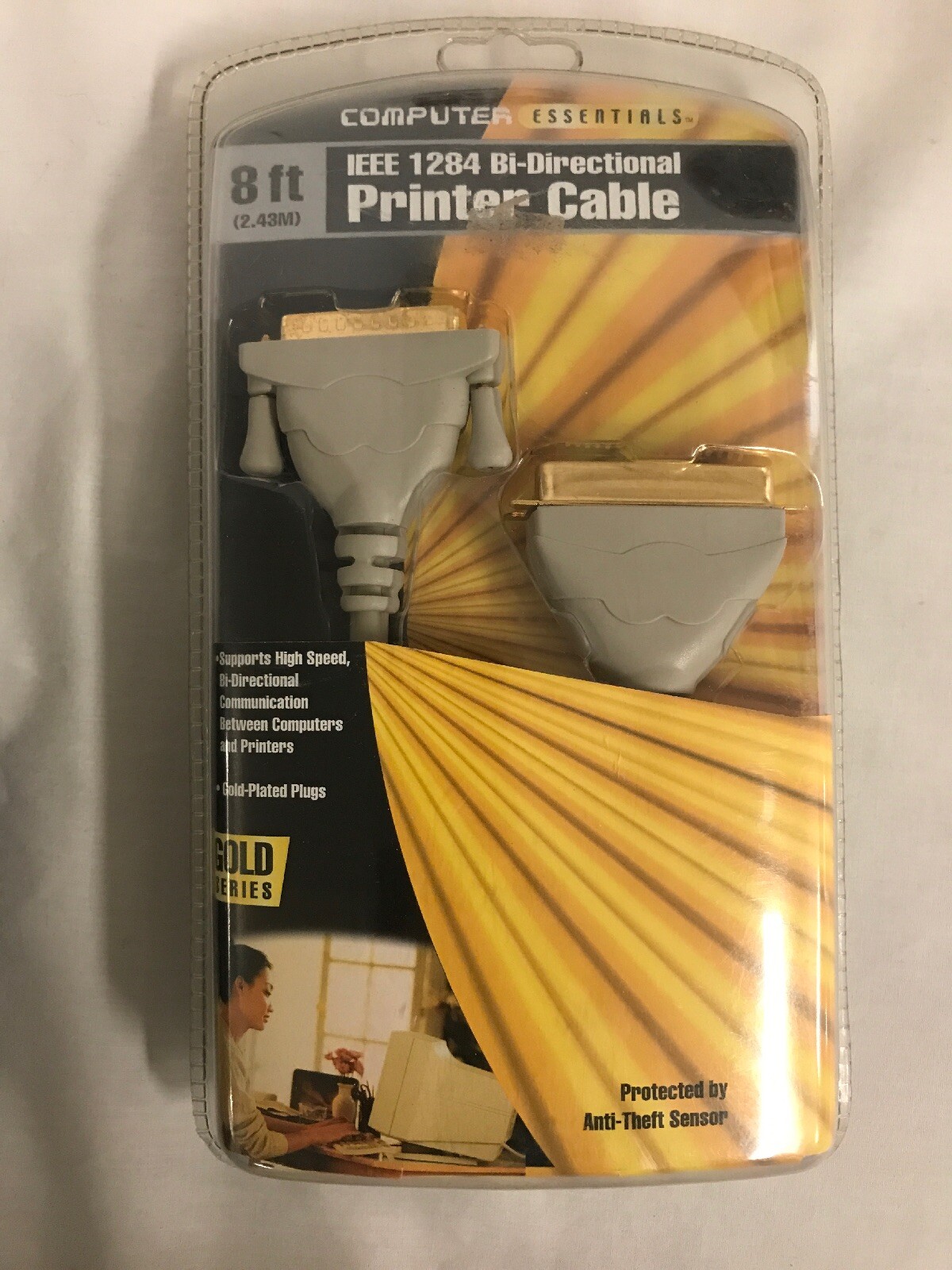 Vintage Computer Essentials 1284 Bi-Directional Printer Cable Gold Plated Plugs