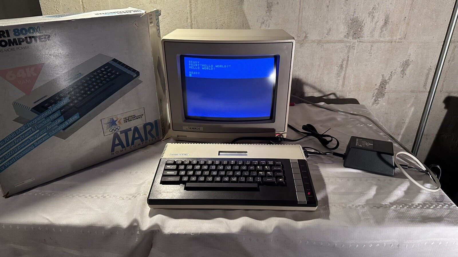 FULLY WORKING Atari 800XL Retro Computer Vintage Computing With Box + Styrofoam