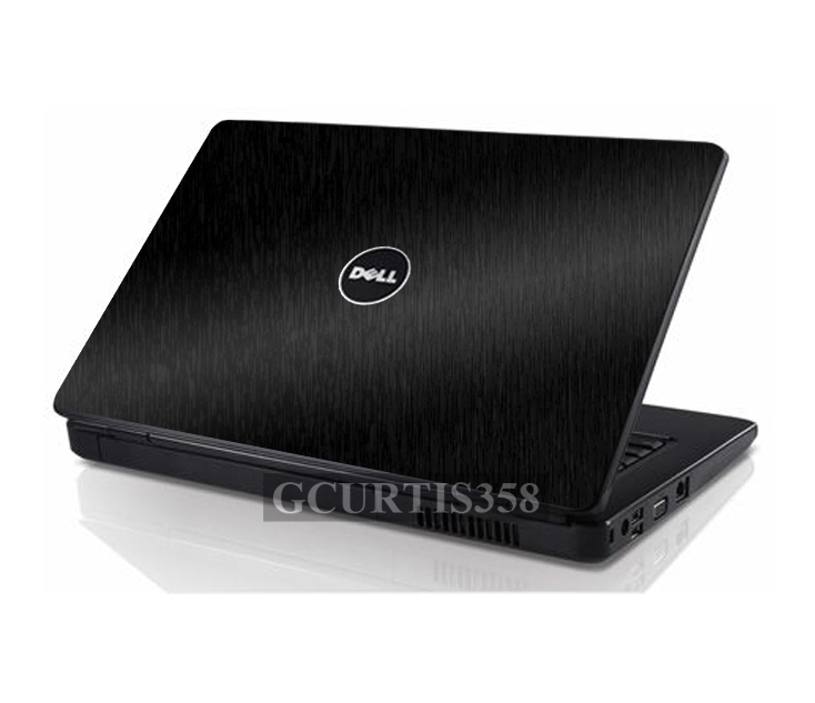 BLACK BRUSHED TEXTURED Vinyl Lid Skin Cover fits Dell Inspiron 1525 1526 Laptop