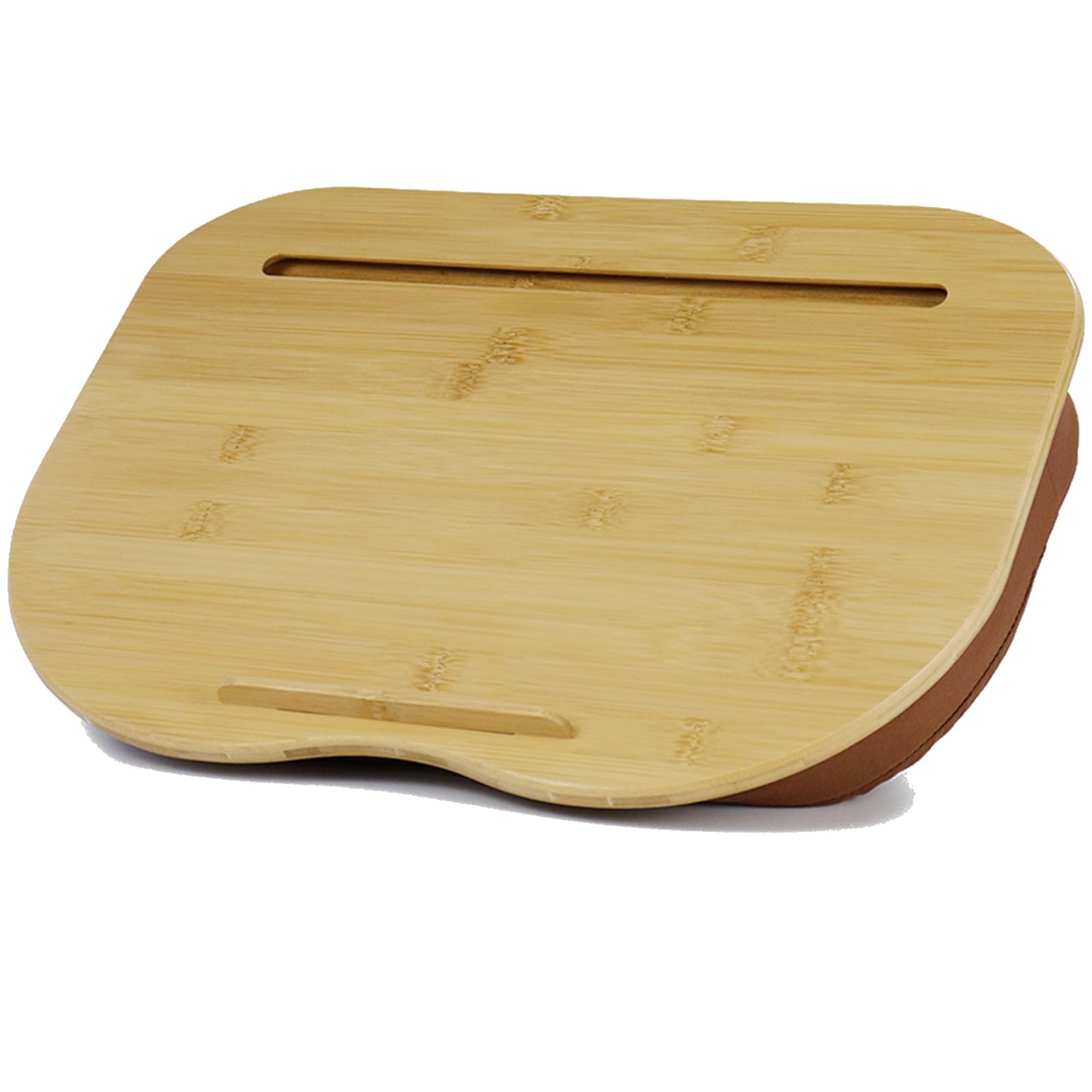 Bamboo Lap Desk for Laptop with Cushion, Portable Laptop Stand with Hoder & A...