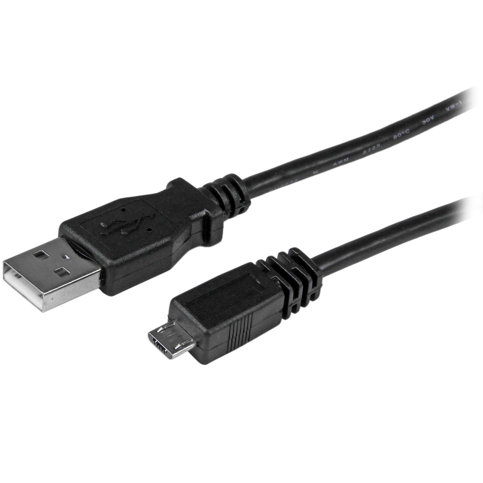 StarTech.com 6.6 ft (2 m) USB-A to Micro USB Cable - USB 2.0 A to Micro B - Blac