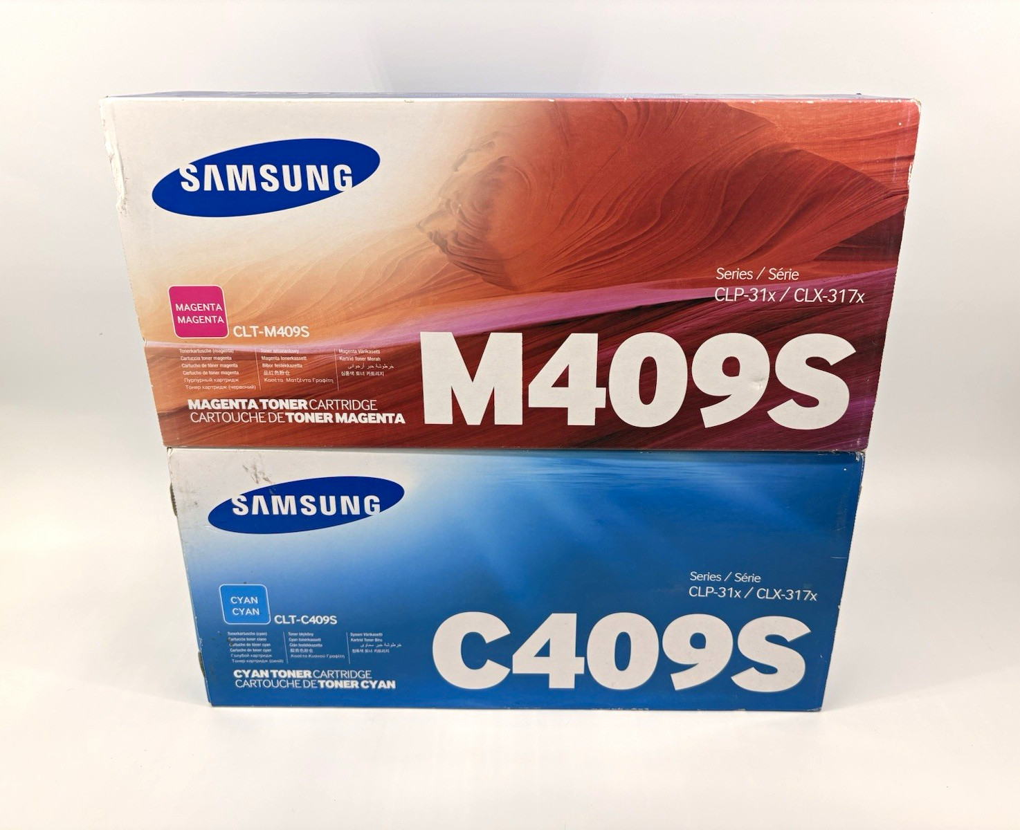 Samsung Genuine CLT-C409S Cyan & CLT-M409S Magenta Laser Toner for CLP/CLX