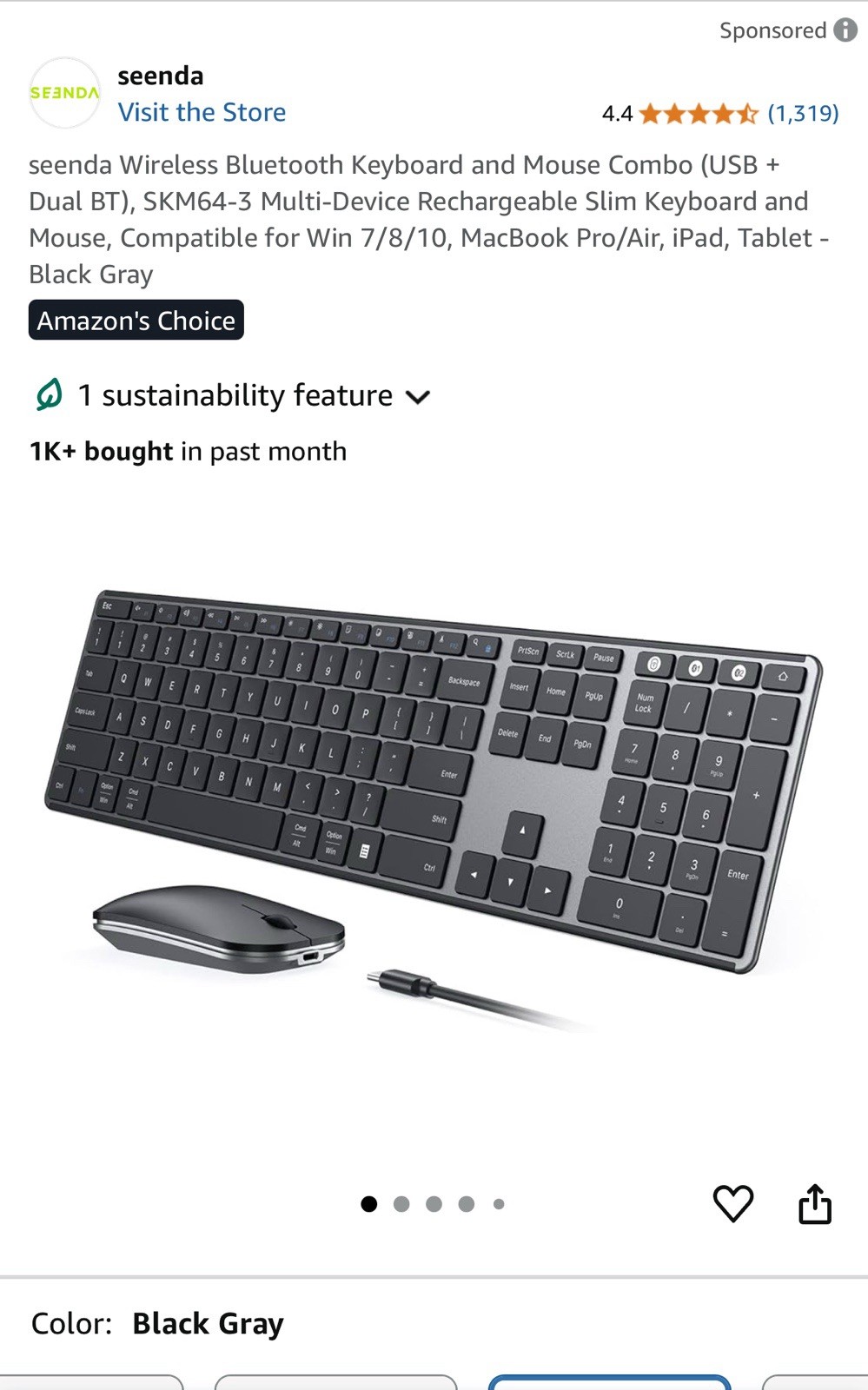 New Send a 7-color Backlit Wireless keyboard