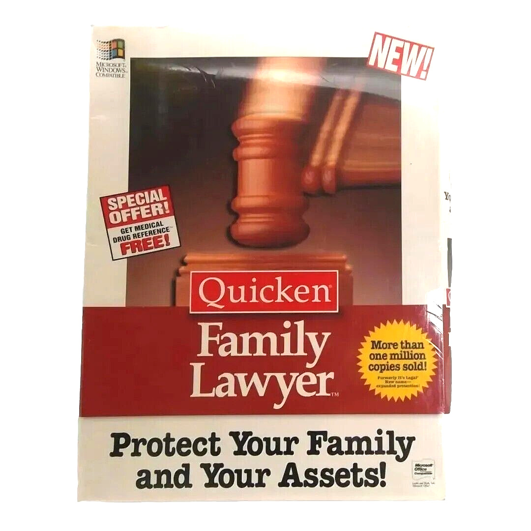 Quicken Family Lawyer Software Parsons Technology 3.5 Floppy Disc NEW Vintage