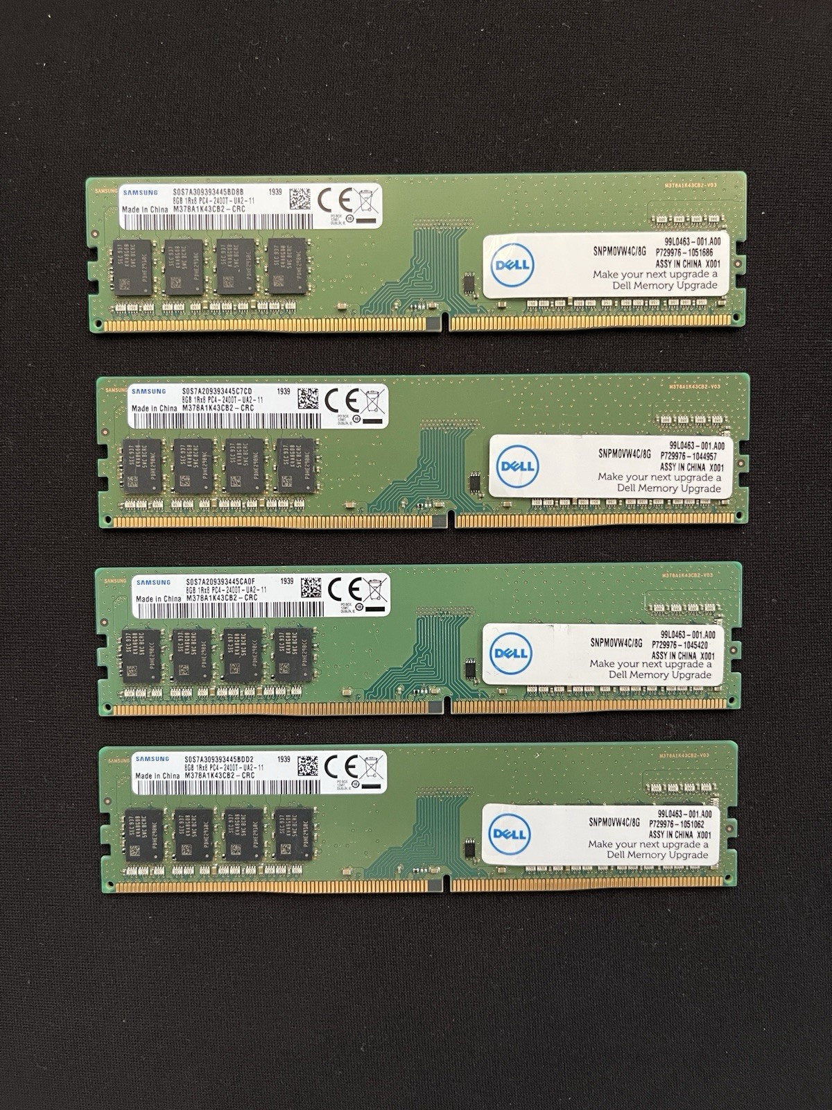 Samsung 32GB (4x8GB) DDR4 PC4-2400T UDIMM M378A1K43CB2-CRC Desktop RAM