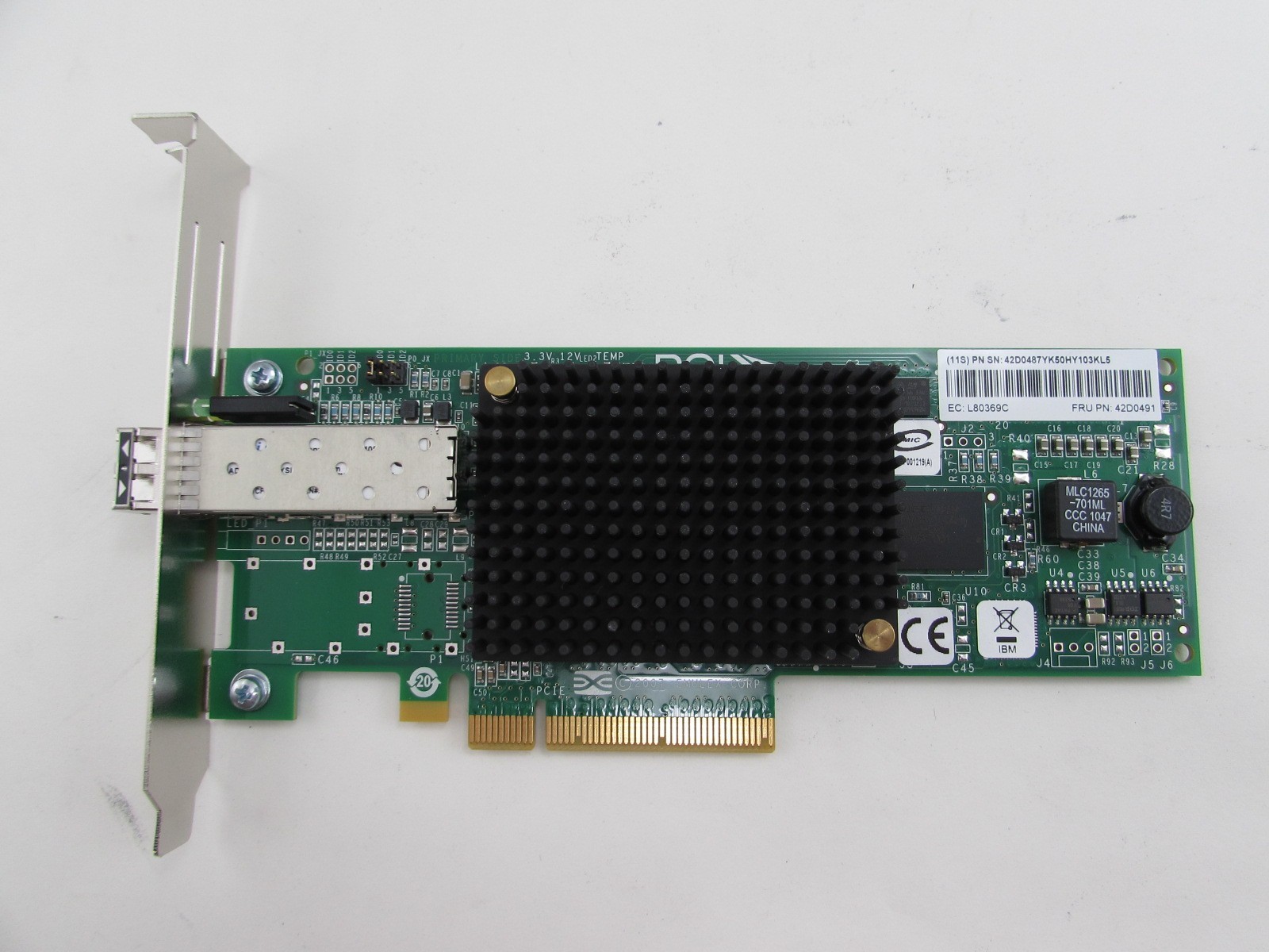 IBM 42D0491 Emulex LPE12000 8Gb FC Fibre Channel PCIe x4 Host Bus Adapter + GBIC