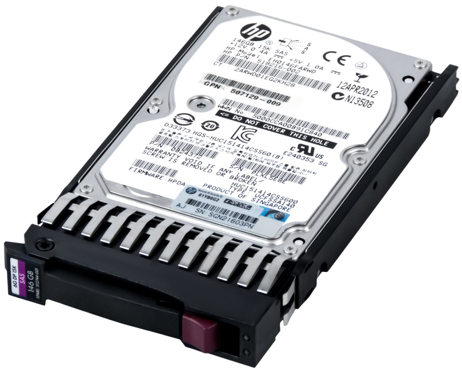 HARD DRIVE HP EH0146FARWD 518216-002 512744-001 146GB 15000RPM 64MB SAS-2 2.5"
