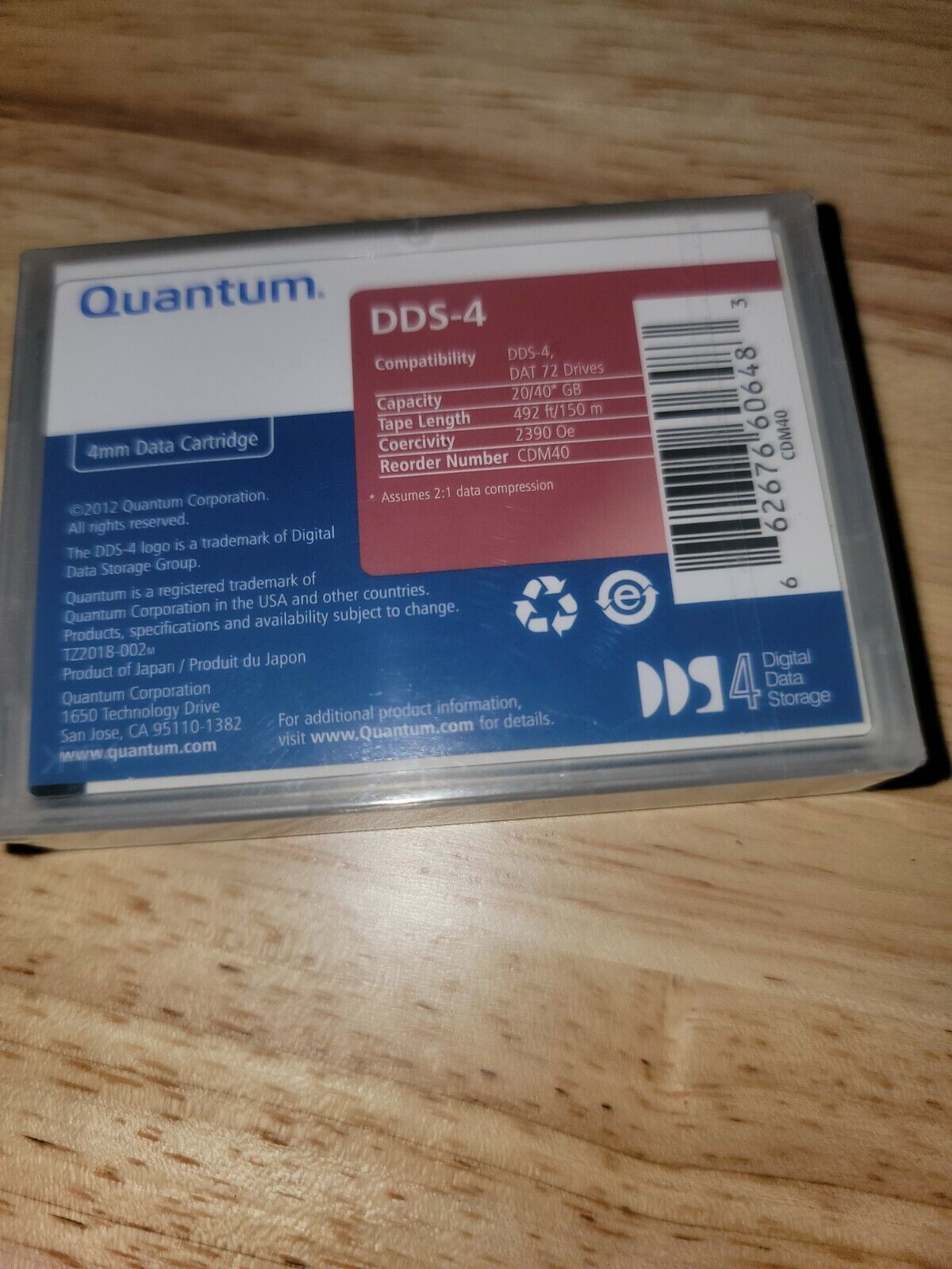 Quantum DDS – 4   20 / 40 GB 4mm Data Cartridge
