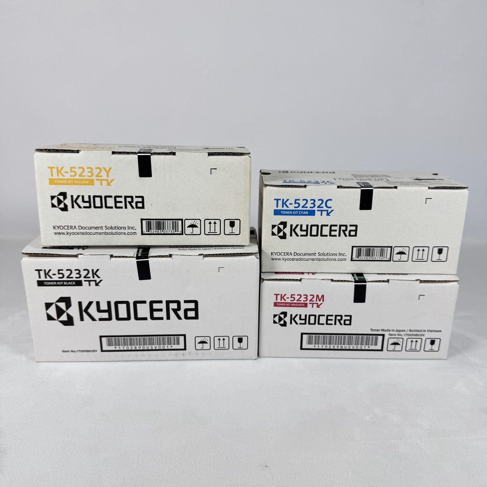 Genuine Kyocera TK-5232K TK-5232C TK-5232M TK-5232Y OEM Toner Set of 4 Sealed
