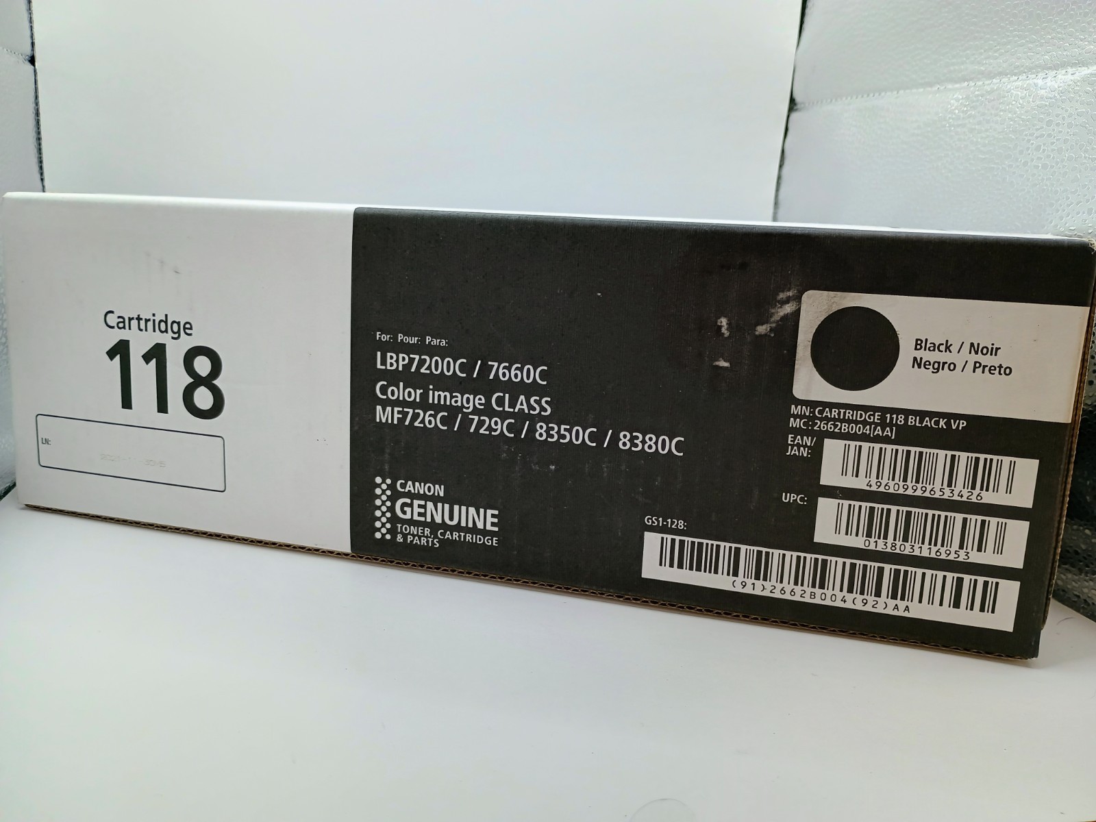 NEW GENUINE - CANON 118 BLACK TONER CARTRIDGE - 2662B001 SEALED BOX