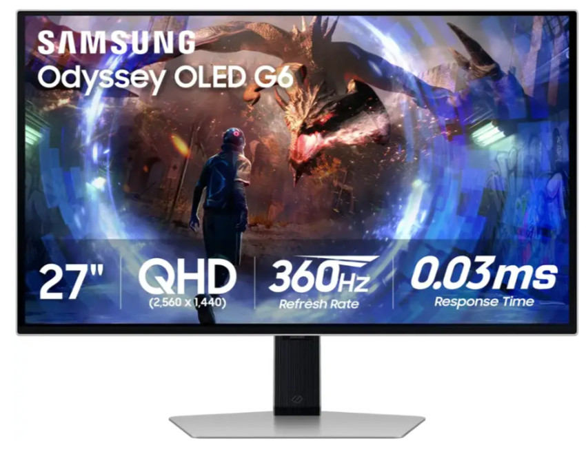 Samsung Odyssey G6 OLED 27" QHD 360Hz 0.03ms FreeSync HDR Gaming Monitor