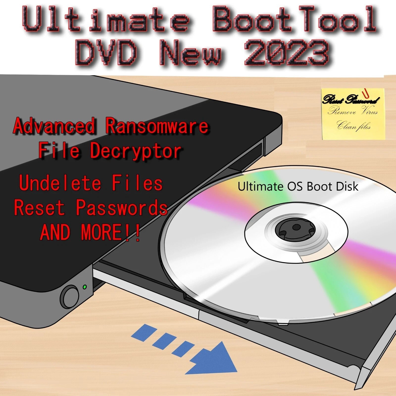 Advanced Ransomware File Decryptor,Ultimate Boot Tool OS DVD 2023 Same Day USA