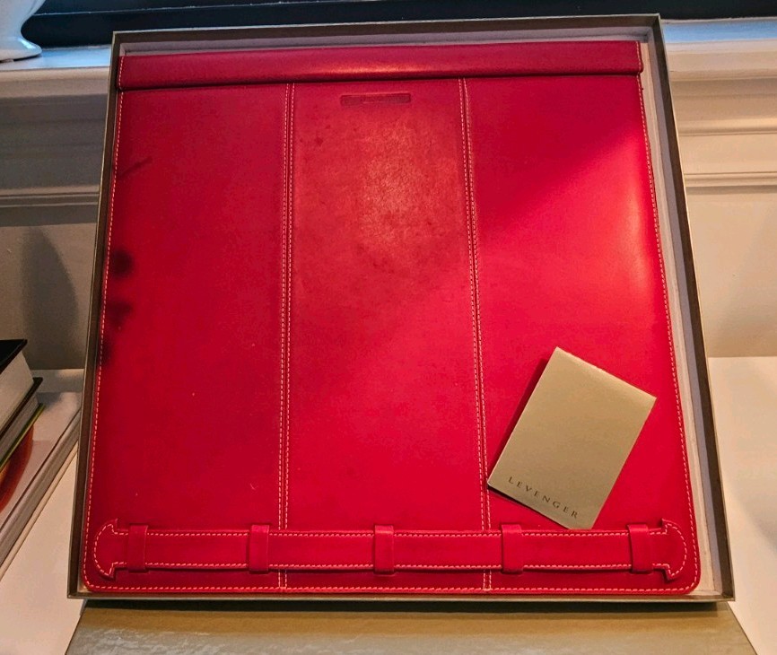 Levenger Laptop Pad Red Leather