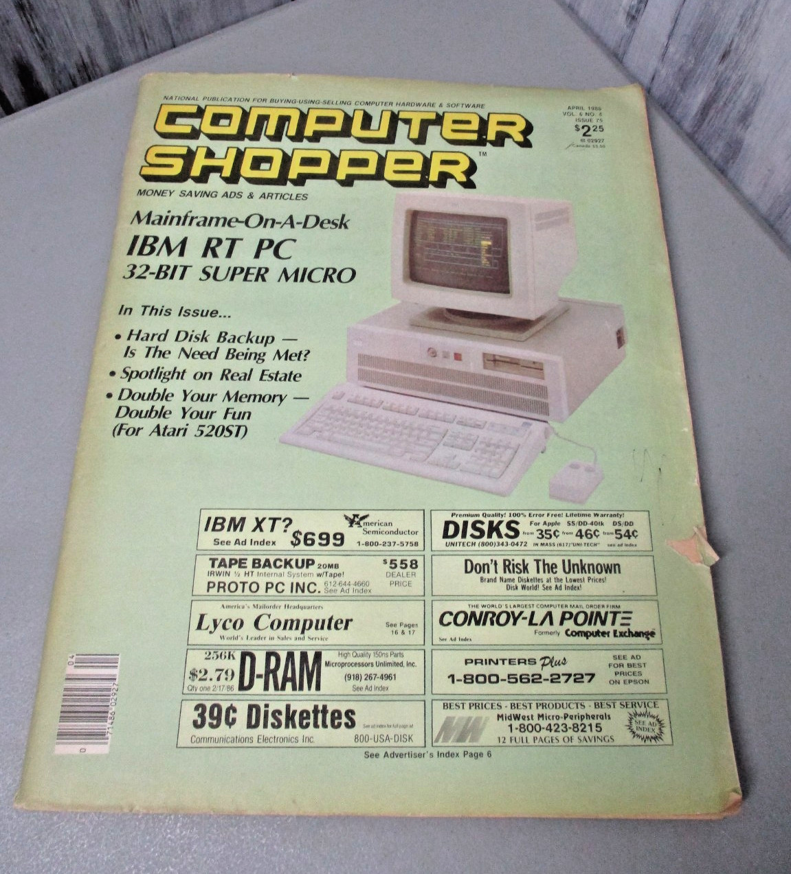 Vintage Computer Shopper Magazine - April 1986 - IBM Atari ST