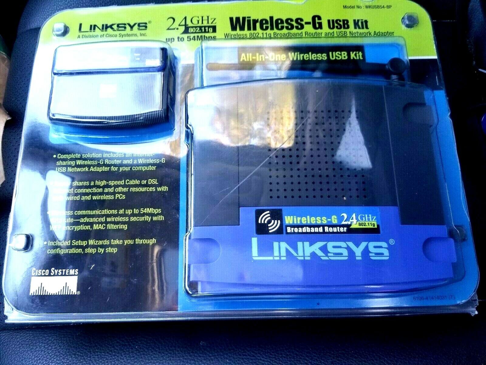 Linksys WKUSB54-BP All-in-One Wireless-G USB Kit New In Original Package