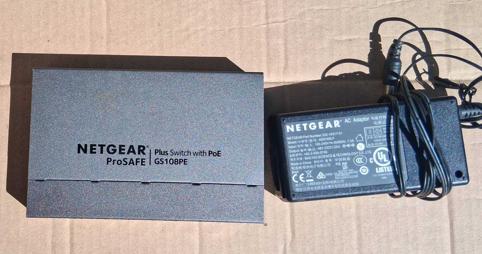 Netgear GS108PE V3 ProSAFE Plus 8-Port Gigabit Switch & 4-Port PoE, Not Tested